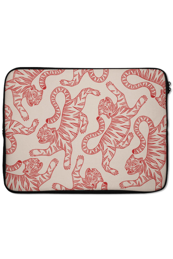 Two Tone Tiger Laptop Sleeve (Red) | Harper & Blake