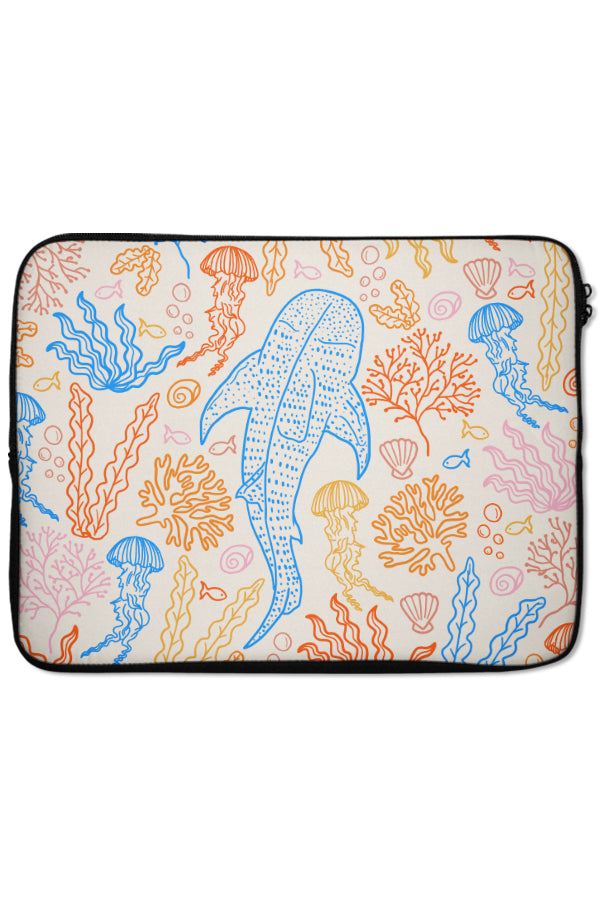 Whale Shark Coral Reef Laptop Sleeve (Bright)