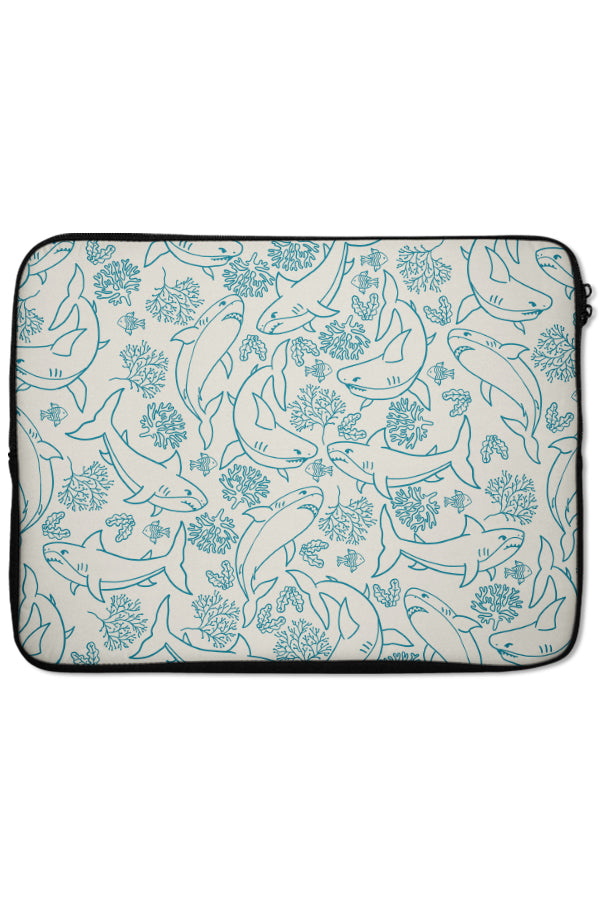Shark Coral Reef Laptop Sleeve (Beige Blue) | Harper & Blake