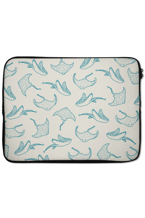 Stingray Line Art Laptop Sleeve (Beige Blue) | Harper & Blake