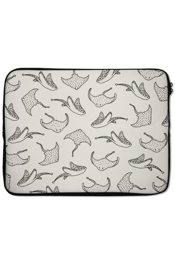 Stingray Line Art Laptop Sleeve (White) | Harper & Blake