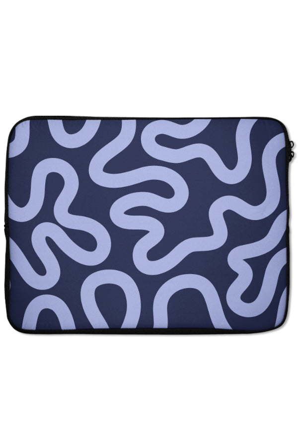 Swirl Lines Abstract Laptop Sleeve (Blue) | Harper & Blake