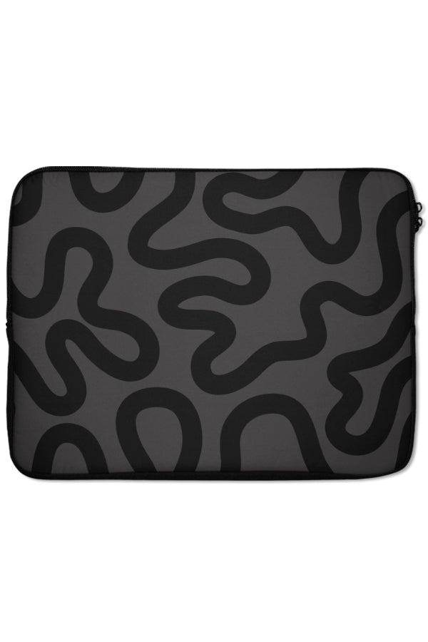 Swirl Lines Abstract Laptop Sleeve (Grey) | Harper & Blake