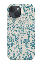 Whale Shark Coral Reef Phone Case (Beige Blue)
