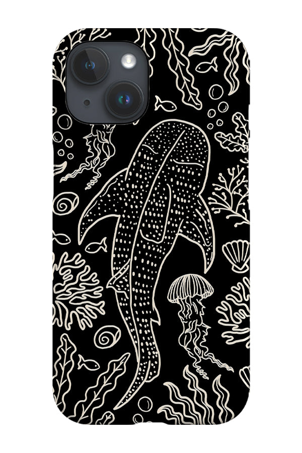 Whale Shark Coral Reef Phone Case (Black) | Harper & Blake