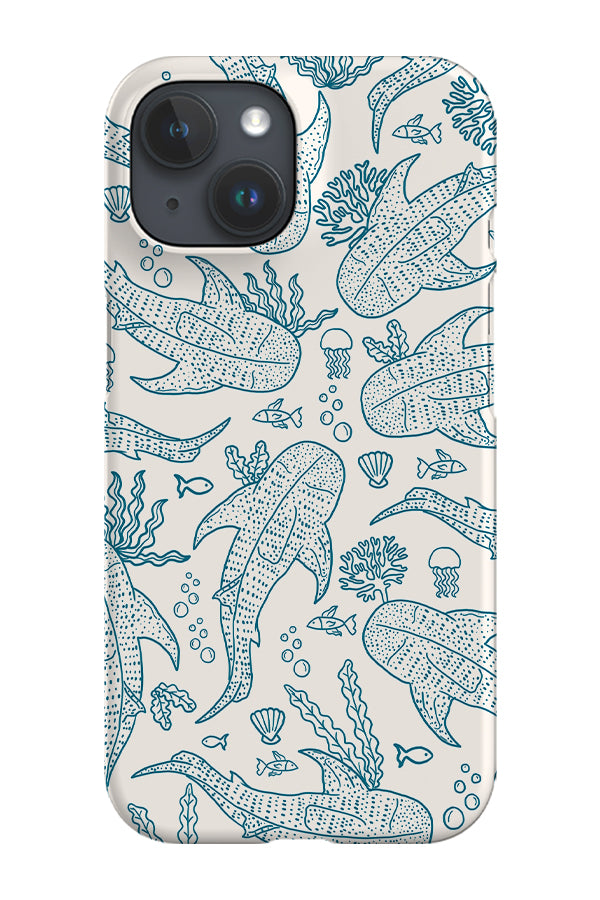 Whale Shark Scatter Coral Reef Phone Case (Beige Blue) | Harper & Blake