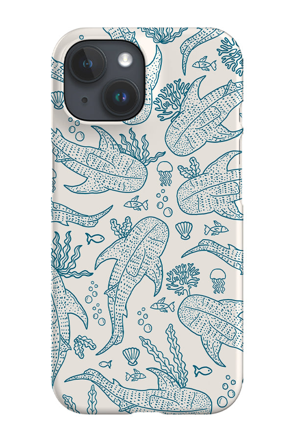 Whale Shark Scatter Coral Reef Phone Case (Beige Blue)