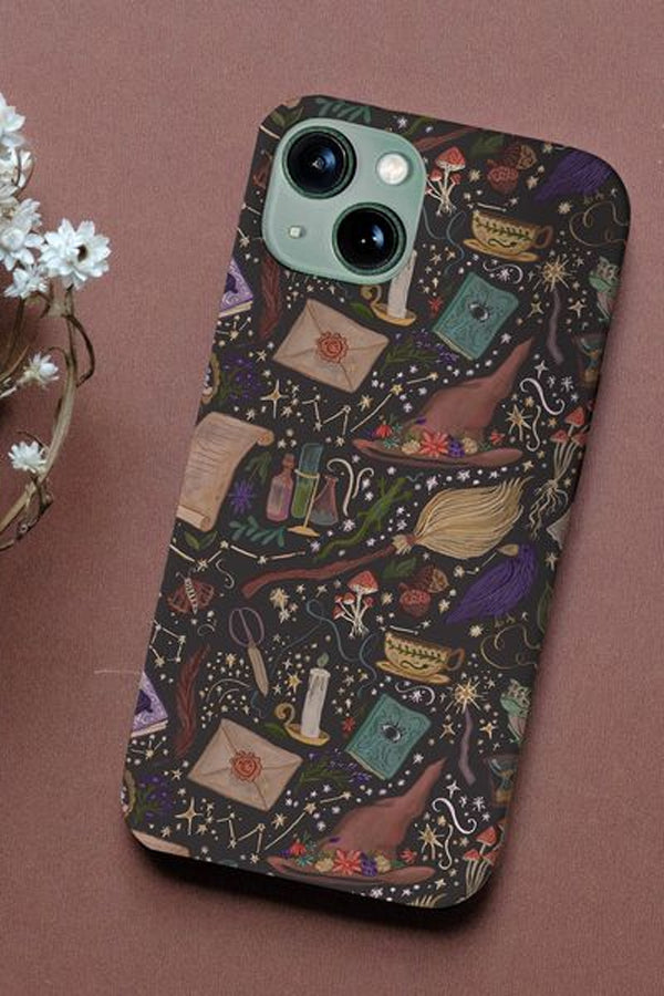 Phone case with a witch design 