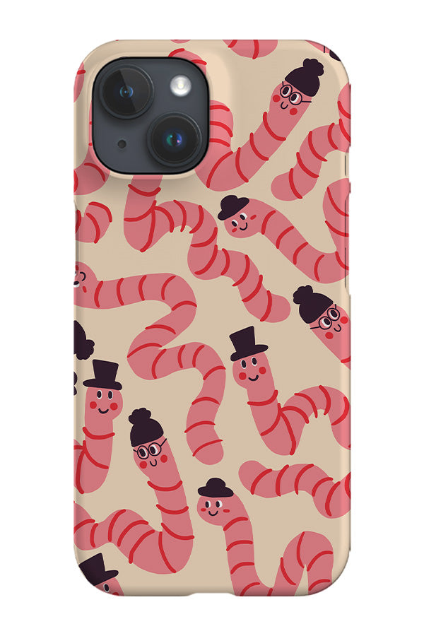 Worms with Hats Phone Case (Cream)