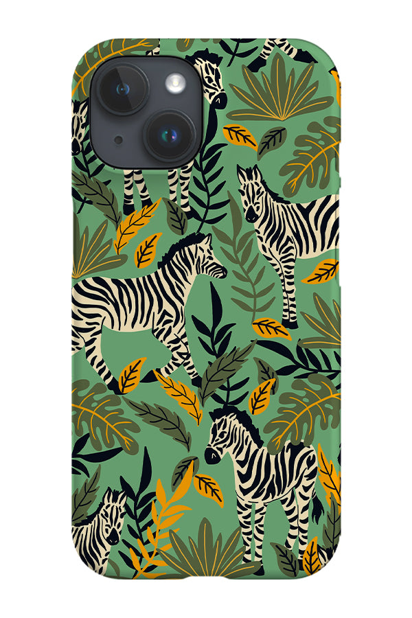 Zebra Jungle Phone Case (Green) | Harper & Blake