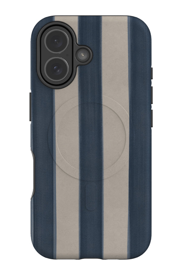 bold marker line MagSafe phone case with a linear marker texture beige and blue pattern