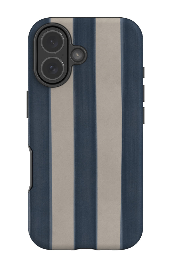 bold marker line tough phone case with a linear marker texture beige and blue pattern
