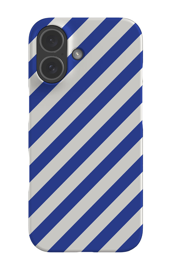 classic diagonal stripes snap phone case with blue and white stripes