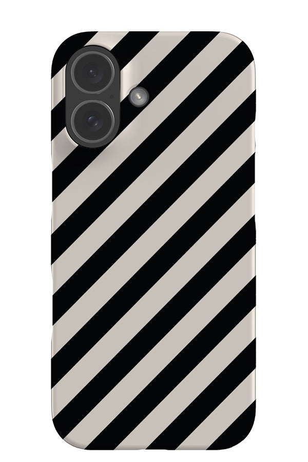 classic diagonal stripes snap phone case with black and white stripes