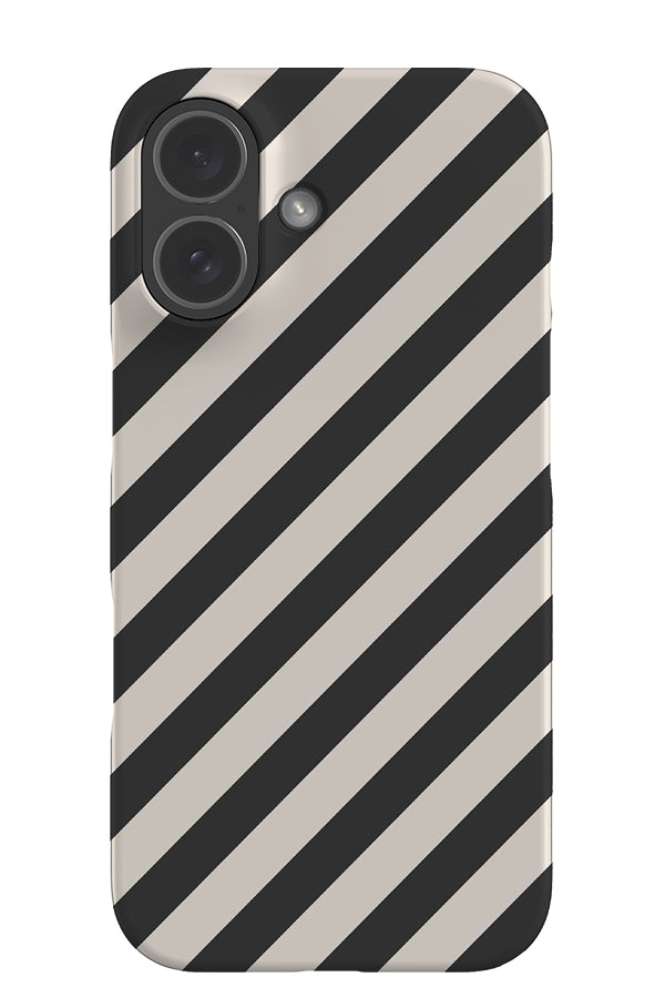 classic diagonal stripes snap phone case with black and white stripes