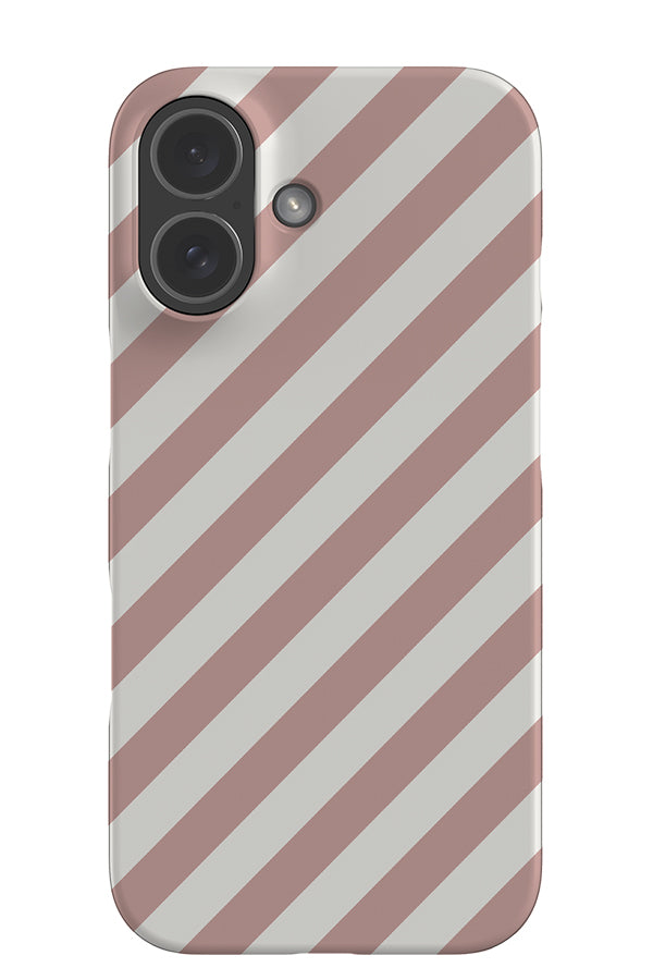 classic diagonal stripes snap phone case with pink and white stripes