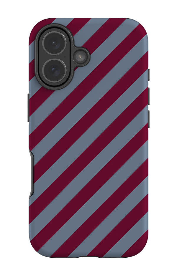 classic diagonal stripes tough phone case with blue and red stripes