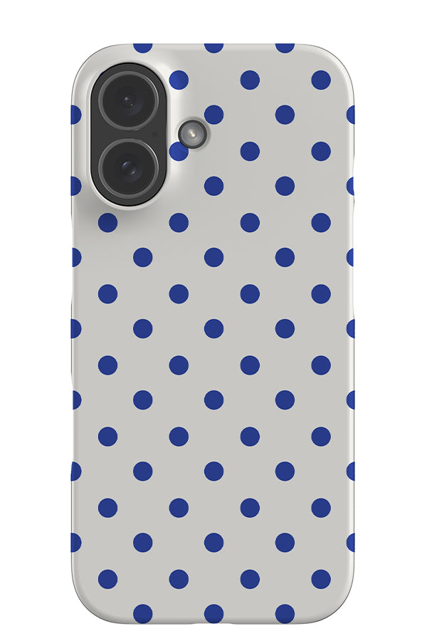 classic dots snap phone case with a white background and blue uniform neat dots