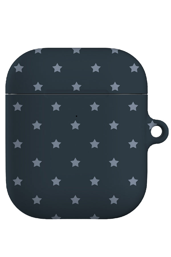 Continuous star airpod gen 1 + 2 case with a uniform star pattern in blue