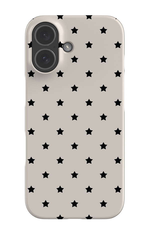 Continuous star snap phone case with a uniform star pattern in beige