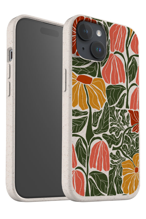 Abstract Flower Pattern Eco Bamboo Phone Case (Multicolour) | Harper & Blake