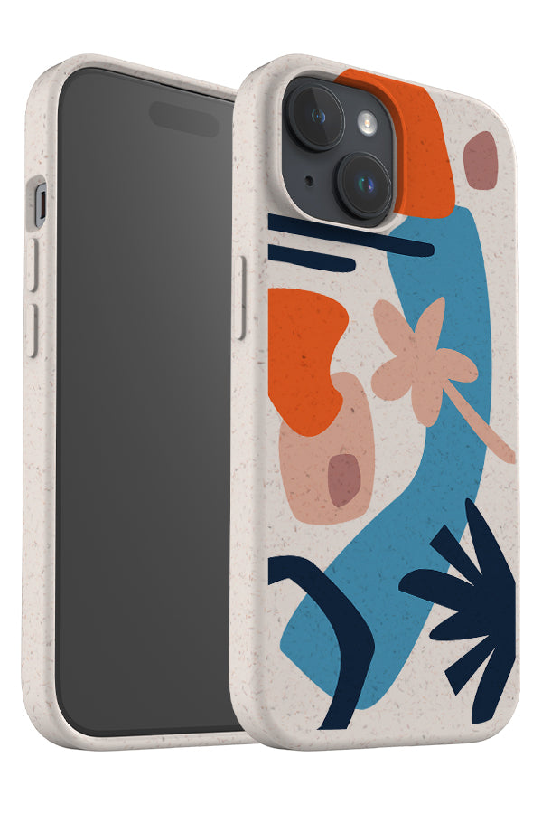 Abstract Nature Eco Bamboo Phone Case (Orange Blue) | Harper & Blake