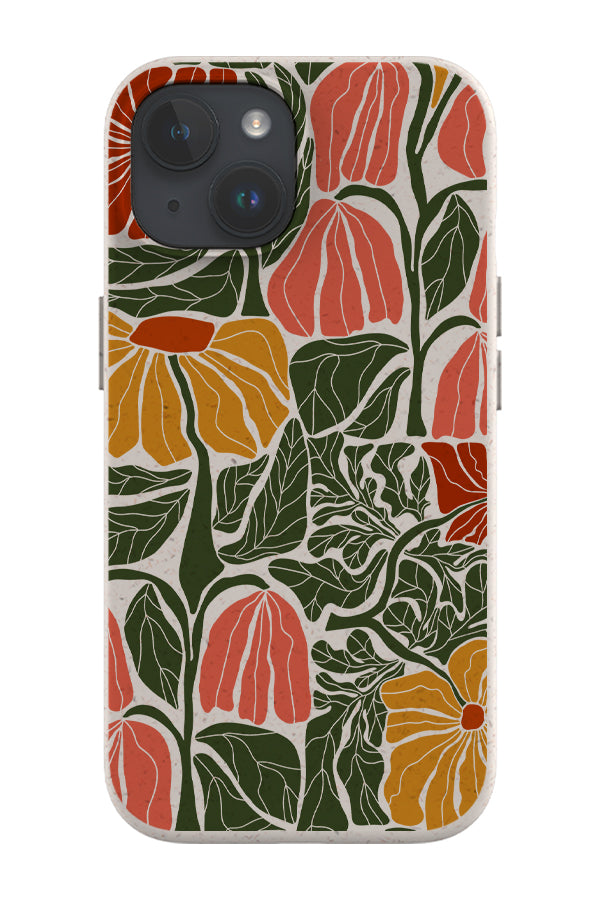 Abstract Flower Pattern Eco Bamboo Phone Case (Multicolour) | Harper & Blake