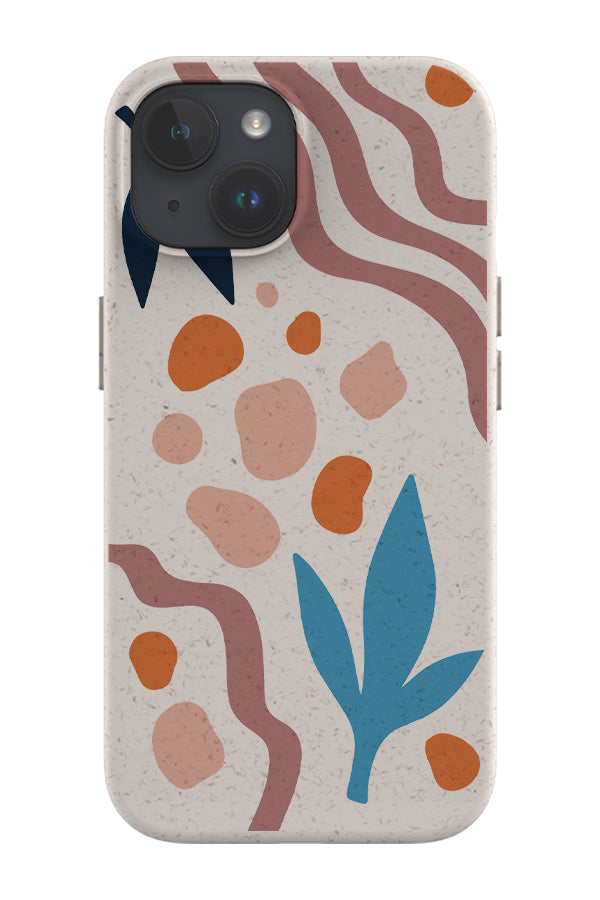 Leaf Abstract Eco Bamboo Phone Case (Blush Blue)