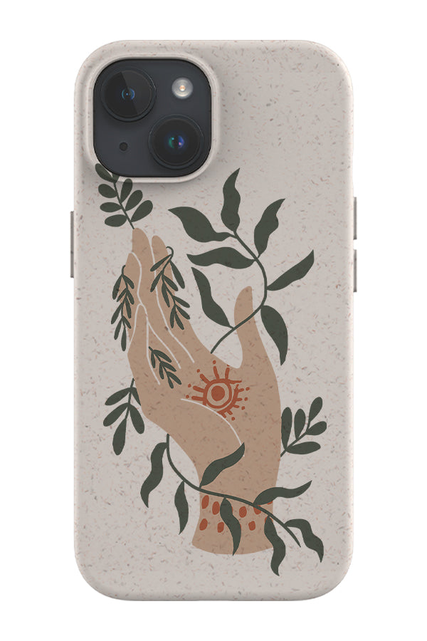 Bohemian Hand and Plants Eco Bamboo Phone Case (Neutrals)