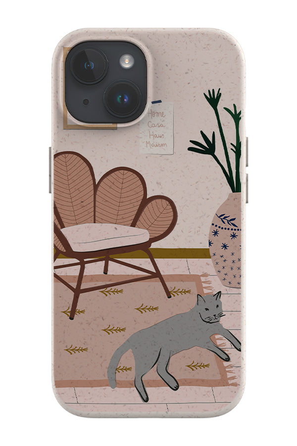 Cat at Home by Ani Vidotto Eco Bamboo Phone Case