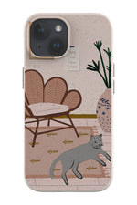 Cat at Home by Ani Vidotto Eco Bamboo Phone Case