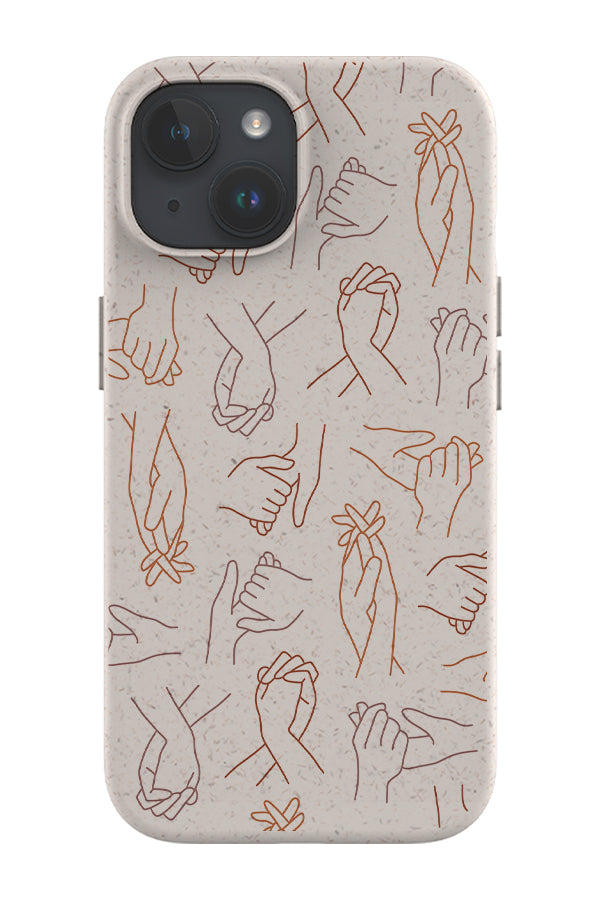 Hand Connections Eco Bamboo Phone Case (Brown) | Harper & Blake