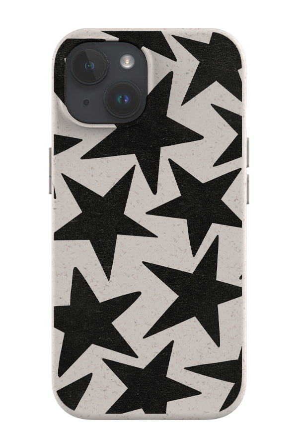 Vintage Large Stars Eco Bamboo Phone Case (Black) | Harper & Blake