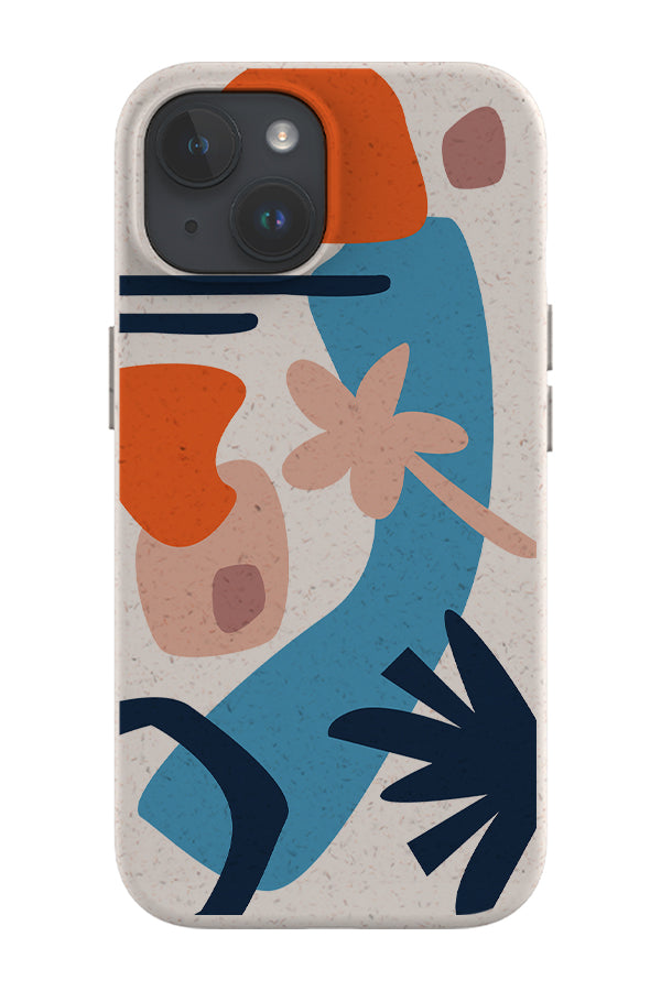 Abstract Nature Eco Bamboo Phone Case (Orange Blue) | Harper & Blake