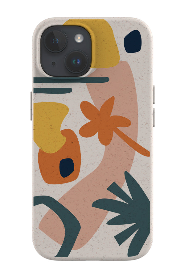 Abstract Nature Eco Bamboo Phone Case (Yellow Green) | Harper & Blake