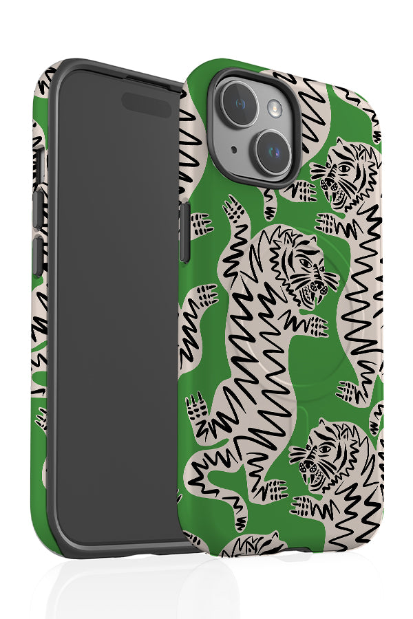 Abstract Tiger MagSafe Phone Case (Green) | Harper & Blake