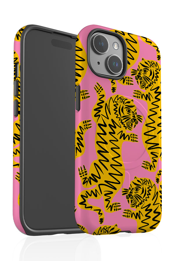 Abstract Tiger MagSafe Phone Case (Pink & Yellow) | Harper & Blake