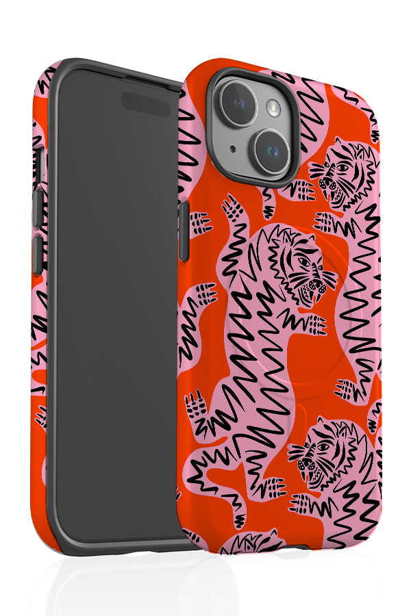 Abstract Tiger MagSafe Phone Case (Red & Pink) | Harper & Blake