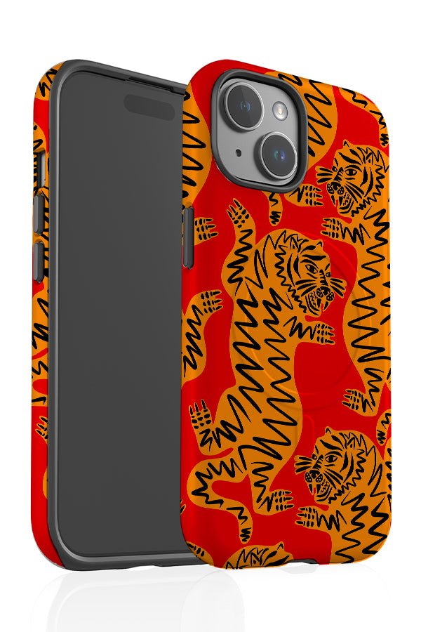 Abstract Tiger MagSafe Phone Case (Red & Yellow) | Harper & Blake