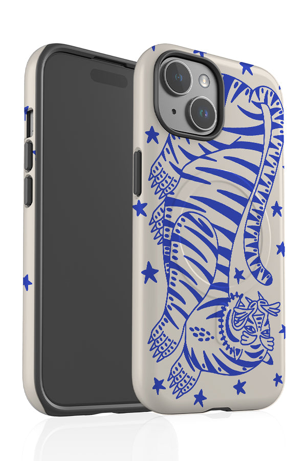Bold Tiger MagSafe Phone Case (Electric Blue) | Harper & Blake