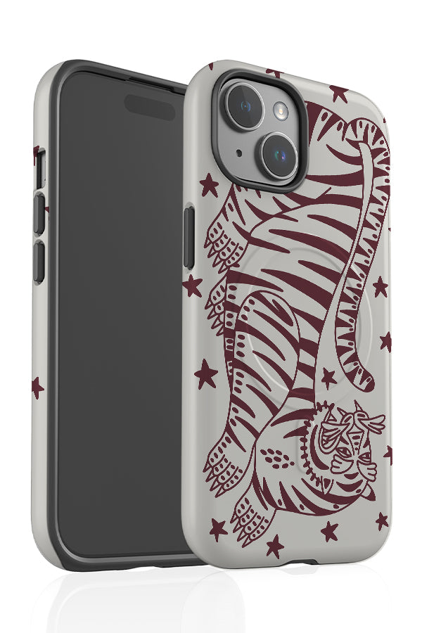 Bold Tiger MagSafe Phone Case (Ivory Oxblood) | Harper & Blake