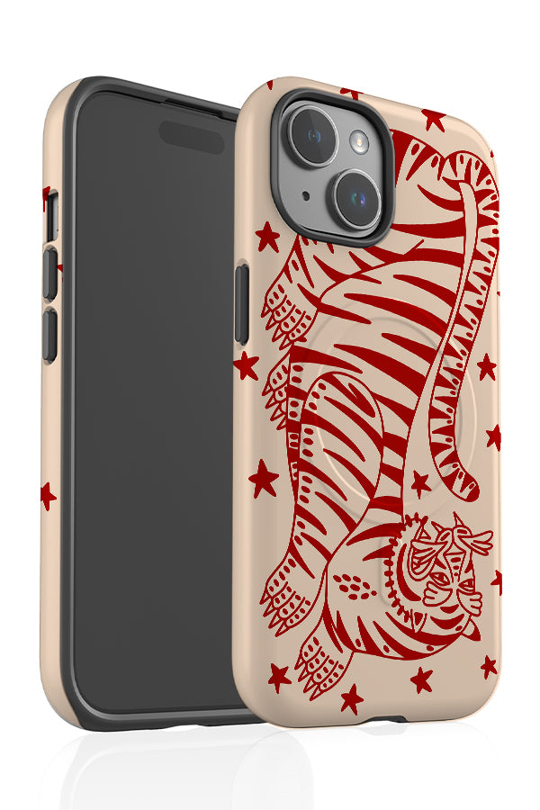 Bold Tiger MagSafe Phone Case (Red & Off White) | Harper & Blake