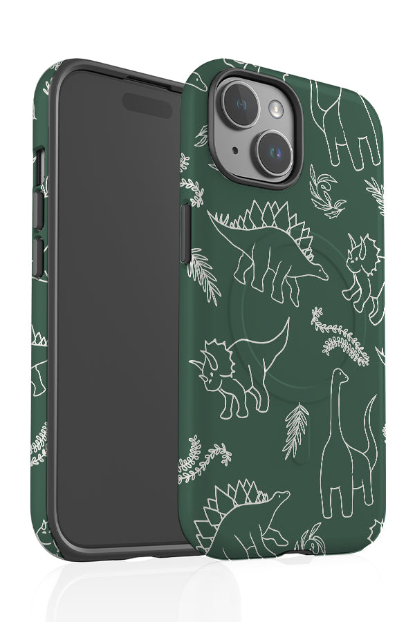 Dinosaur Line Art MagSafe Phone Case (Khaki) | Harper & Blake