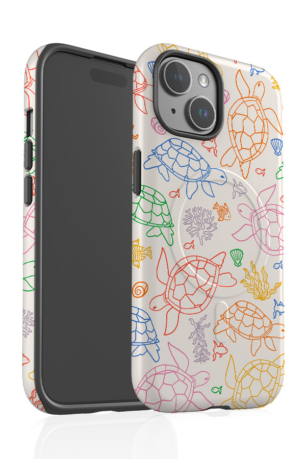 Line Art Turtle MagSafe Phone Case (Rainbow) | Harper & Blake