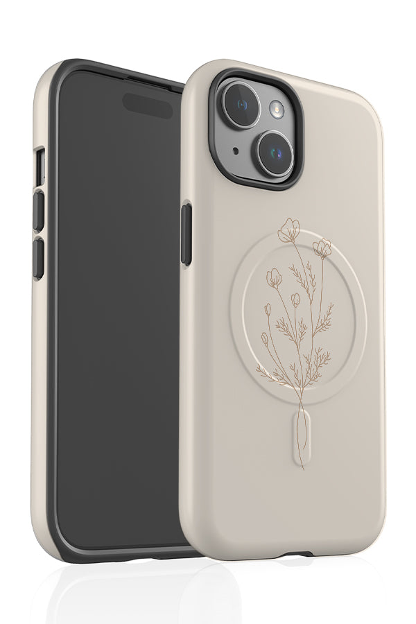 Modern Minimalist Flower MagSafe Phone Case (Beige) | Harper & Blake