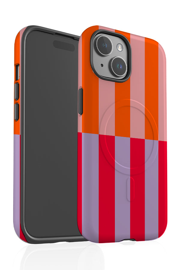 Shifted Stripes MagSafe Phone Case (Pink Red) | Harper & Blake