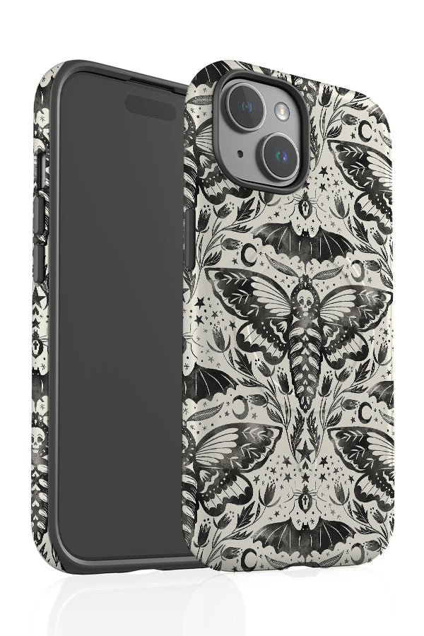 Skull Moth Damask By Rebecca Elfast MagSafe Phone Case (Monochrome) | Harper & Blake