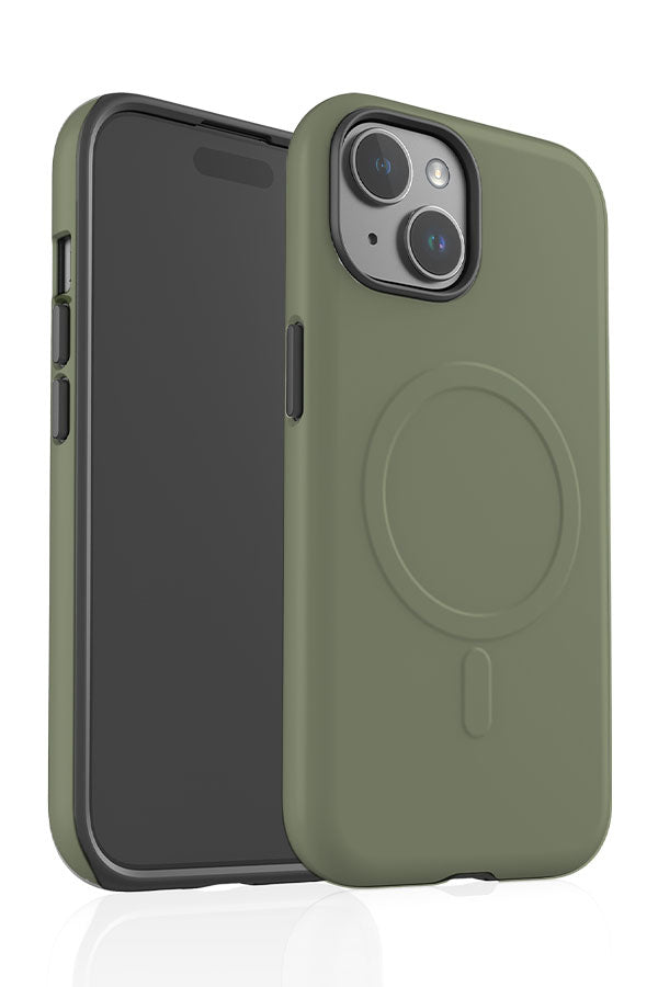Still Tone Block Colour MagSafe Phone Snap Case (Moss Green) | Harper & Blake
