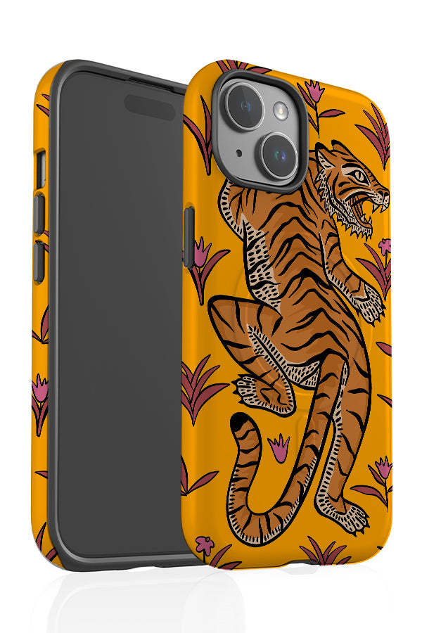 Tiger & Plants MagSafe Phone Case (Yellow) | Harper & Blake