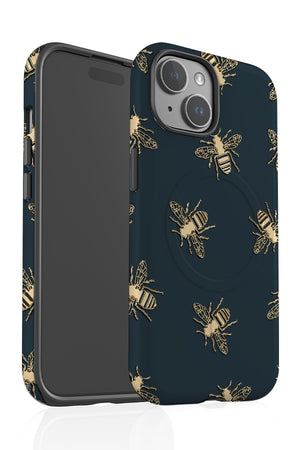 Bees Lux MagSafe Phone Case (Green & Gold) | Harper & Blake